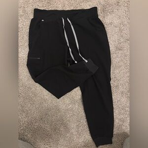 Figs Black Cuffed Leg Scrubs